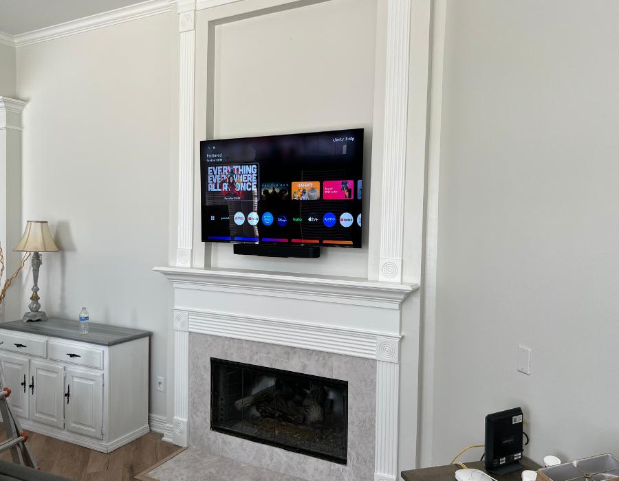 Over Fire Place TV Mounting Mission Digital